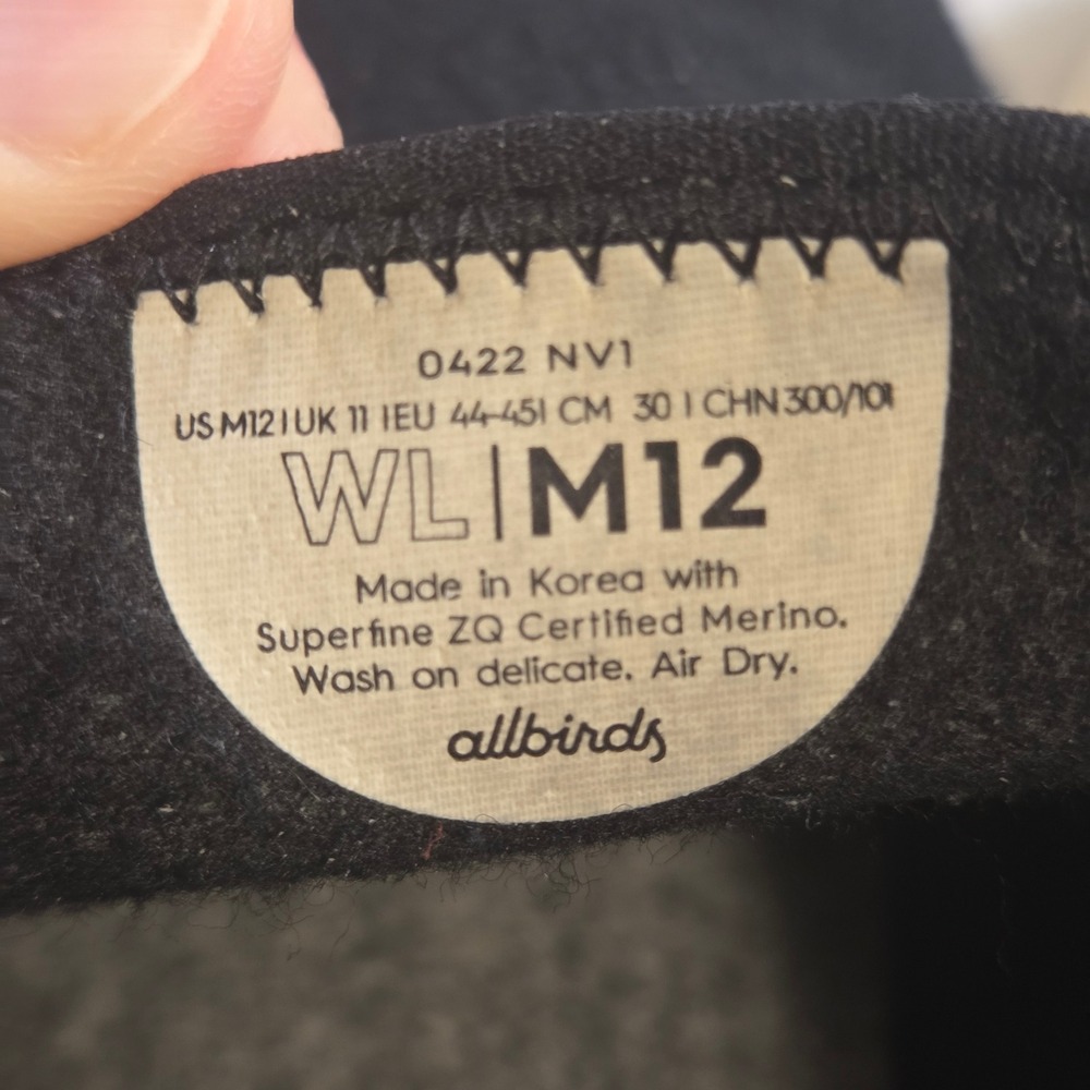 Allbirds Wool Loungers Mens Size 12 Black Slip On Sneakers Walking Shoes - Picture 8 of 10